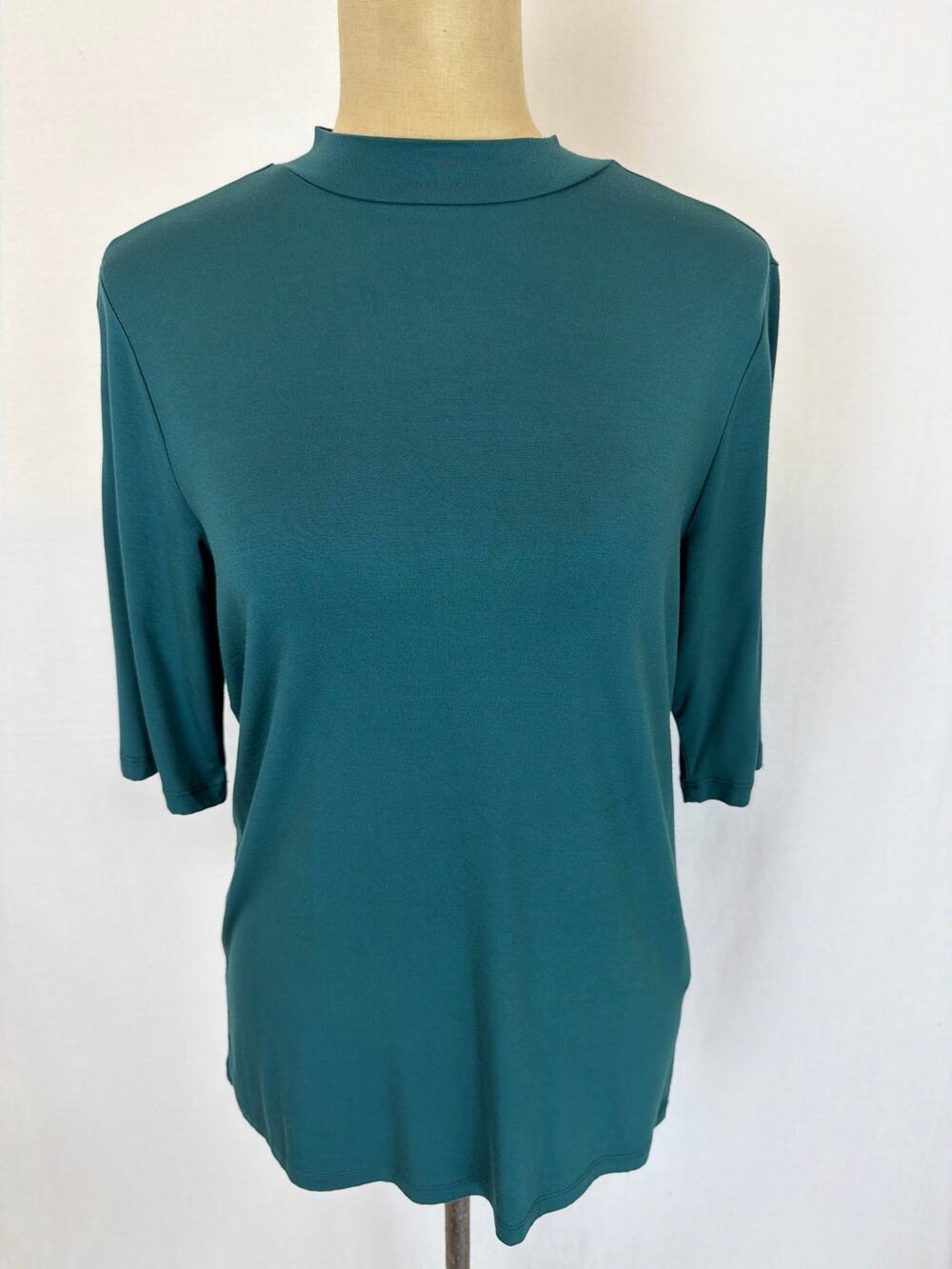 NWT Soya Concept Teal Short Sleeve Mock Neck Turtleneck Large #0525